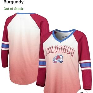 ISO: NHL Colorado Avalanche G-III 4Her by Carl Banks Women's Raglan 3/4 Sleeve T
